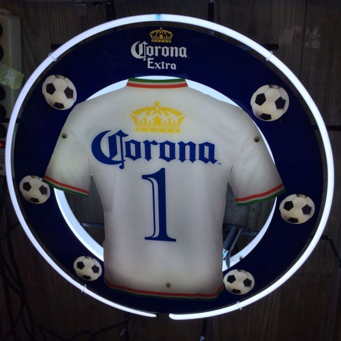 Corona soccer neon